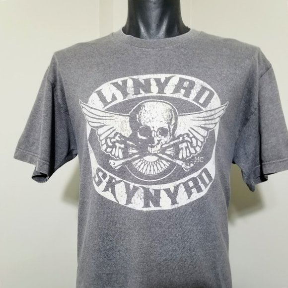 Lynyrd Skynyrd Rock Band T Shirt Large MC Winged Skull Motorcycle Club Biker Tee - Picture 1 of 10